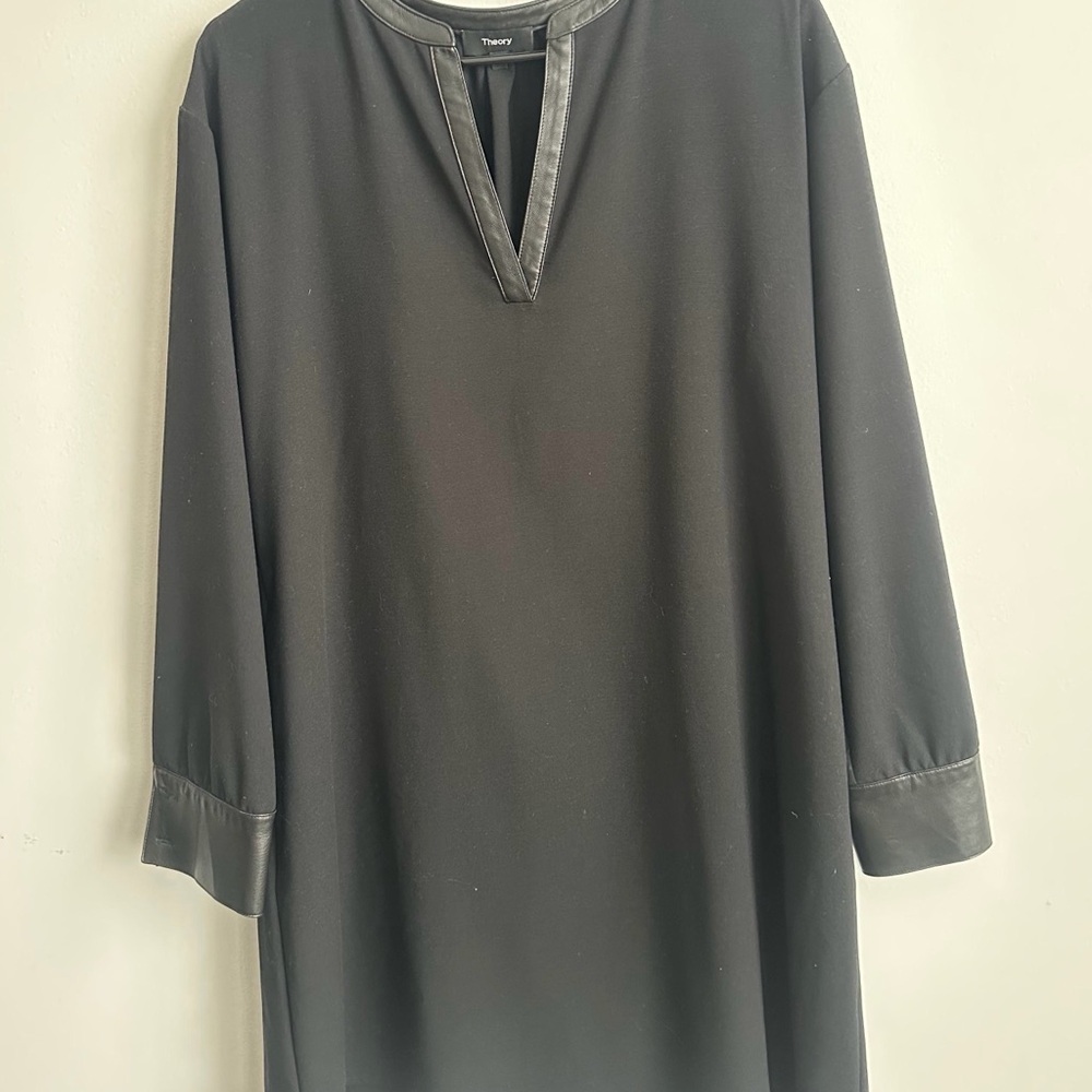 New Theory Black Long Sleeve Dress Medium Size